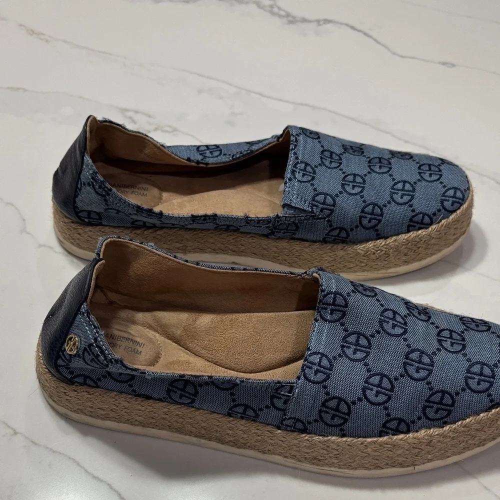 Giani Bernini Blue Logo Espadrille Flats